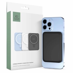 Baterie Externa Tech-Protect PB10 LifeMag, 5000mAh, 15W, PD + FQI, 1 x QI - 1 x USB-C, Neagra