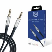 Cablu Audio 3.5mm - 3.5mm 3MK, 1m, Negru 