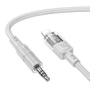 Cablu Audio 3.5mm - Lightning HOCO UPA27, 1.2m, Gri 