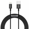 Cablu Date si Incarcare USB-A - Lightning Baseus Superior, 18W, 2m, Negru CALYS-C01