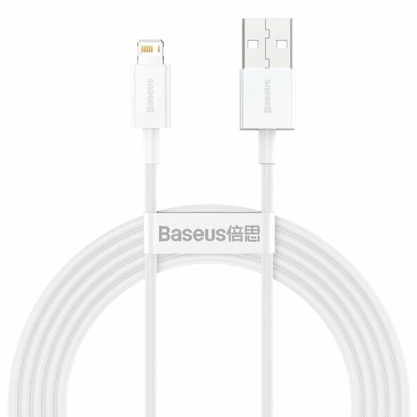 Cablu Date si Incarcare USB-A - Lightning Baseus Superior, 20W, 2m, Alb CALYS-C02