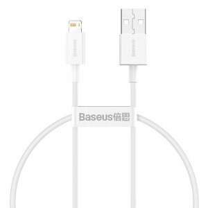 Cablu Date si Incarcare USB-A - Lightning Baseus Superior Series, 18W, 0.25m, Alb CALYS-02