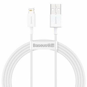 Cablu Date si Incarcare USB-A - Lightning Baseus Superior Series, 18W, 1.5m, Alb CALYS-B02