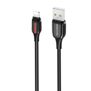 Cablu Date si Incarcare USB-A - Lightning Borofone BU14 Heroic, 18W, 1.2m, Negru