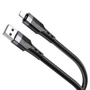 Cablu Date si Incarcare USB-A - Lightning Borofone BU35 Influence, 18W, 1.2m, Negru