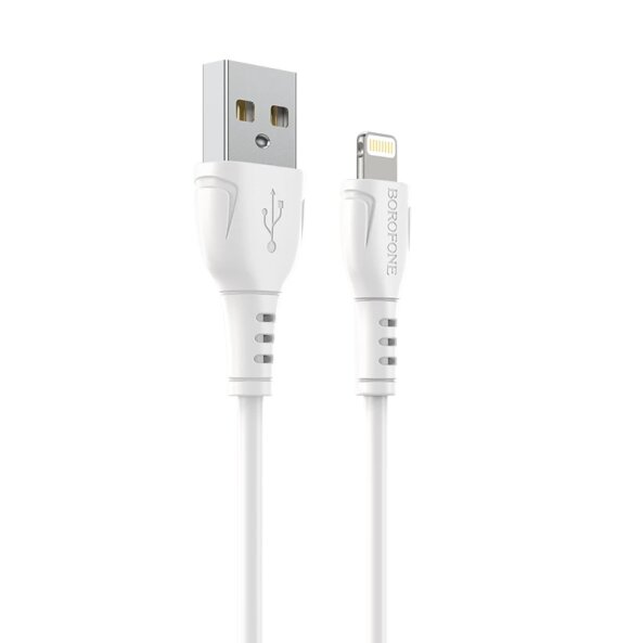 Cablu Date si Incarcare USB-A - Lightning Borofone BX51 Triumph, 18W, 1m, Alb