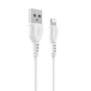 Cablu Date si Incarcare USB-A - Lightning Borofone BX51 Triumph MP, 18W, 1m, Alb
