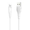 Cablu Date si Incarcare USB-A - Lightning Borofone Optimal BX18, 15W, 3m, Alb