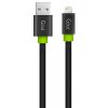Cablu Date si Incarcare USB-A - Lightning Goui Fashion Flat, 18W, 1m, Negru G-LC8PINFBF-K
