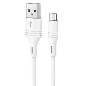 Cablu Date si Incarcare USB-A - microUSB Borofone BX43 CoolJoy, 18W, 1m, Alb