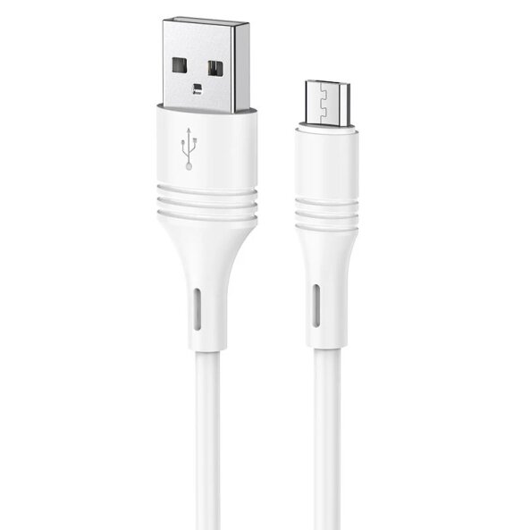 Cablu Date si Incarcare USB-A - microUSB Borofone BX43 CoolJoy, 18W, 1m, Alb