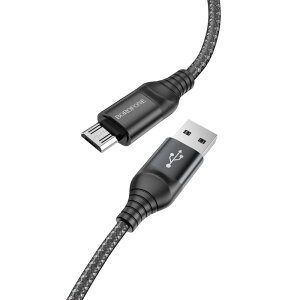 Cablu Date si Incarcare USB-A - microUSB Borofone BX56 Delightful, 18W, 1m, Negru