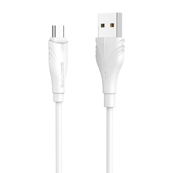 Cablu Date si Incarcare USB-A - microUSB Borofone Optimal BX18, 18W, 1m, Alb