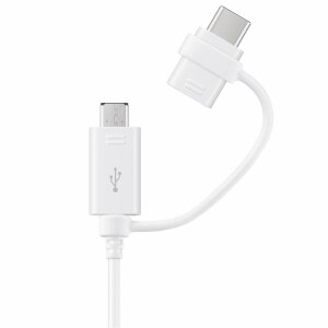 Cablu Date si Incarcare USB-A - USB-C / microUSB Samsung, 18W, 1.5m, Alb EP-DG930DWEGWW