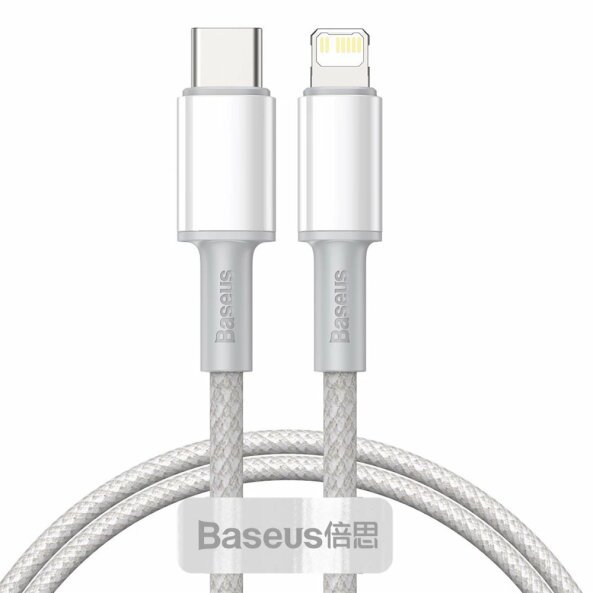 Cablu Date si Incarcare USB-C - Lightning Baseus, 20W, 1m, Alb CATLGD-02