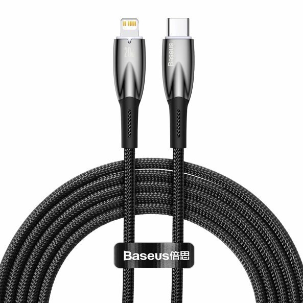 Cablu Date si Incarcare USB-C - Lightning Baseus Glimmer Series, 20W, 2m, Negru CADH000101 