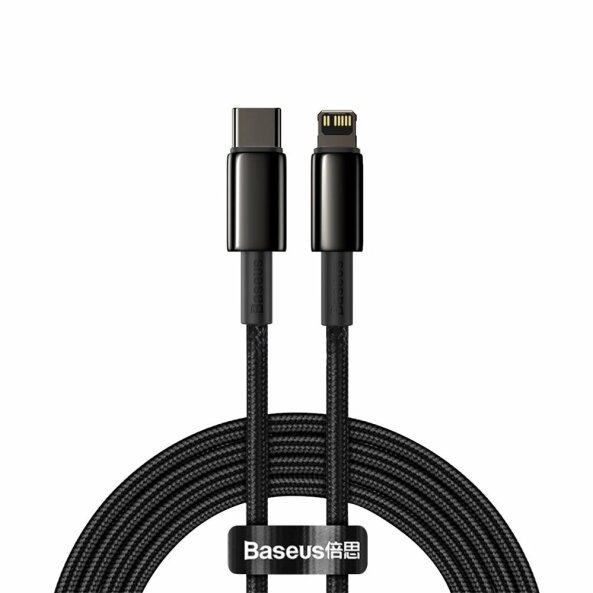 Cablu Date si Incarcare USB-C - Lightning Baseus Tungsten, 20W, 2m, Negru CATLWJ-A01