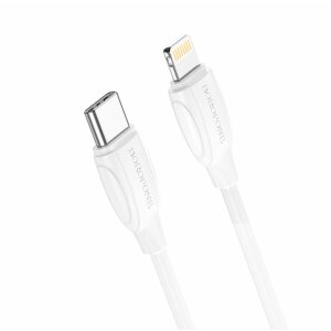 Cablu Date si Incarcare USB-C - Lightning Borofone BX19, 18W, 2m, Alb