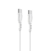 Cablu Date si Incarcare USB-C - USB-C Borofone BX51 Triumph MP, 60W, 1m, Alb