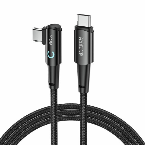 Cablu Date si Incarcare USB-C - USB-C Tech-Protect Ultraboost L, 60W, 2m, Gri 