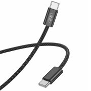 Cablu Date si Incarcare USB-C - USB-C XO Design NB-Q206B, 60W, 1m, Negru