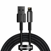 Cablu Date si Incarcare USB la Lightning Baseus Tungsten, 2m, 2.4A, Negru CALWJ-A01 
