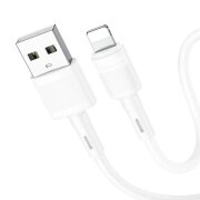 Cablu Date si Incarcare USB la Lightning HOCO X83 Victory, 1 m, 2.4A, Alb 