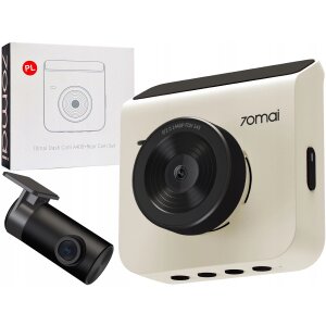 Camera Auto Fata Spate Xiaomi 70mai Dash Cam A400, 2K, Wi-Fi, Afisaj 2inch, Bej