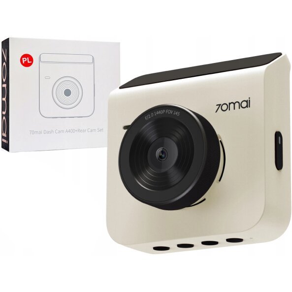Camera Auto Xiaomi 70mai Dash Cam A400, 2K, Wi-Fi, Afisaj 2inch, Bej