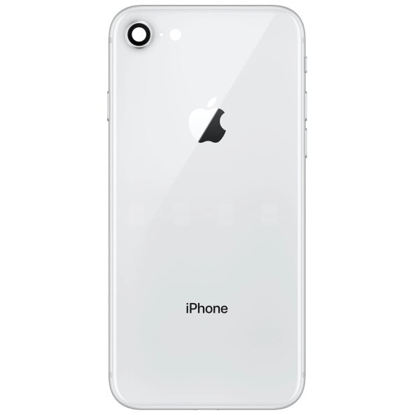 Capac Baterie Apple iPhone 8, Cu Carcasa Mijloc - Geam Camera Spate, Alb