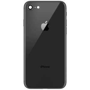 Capac Baterie Apple iPhone 8, Cu Carcasa Mijloc - Geam Camera Spate, Negru