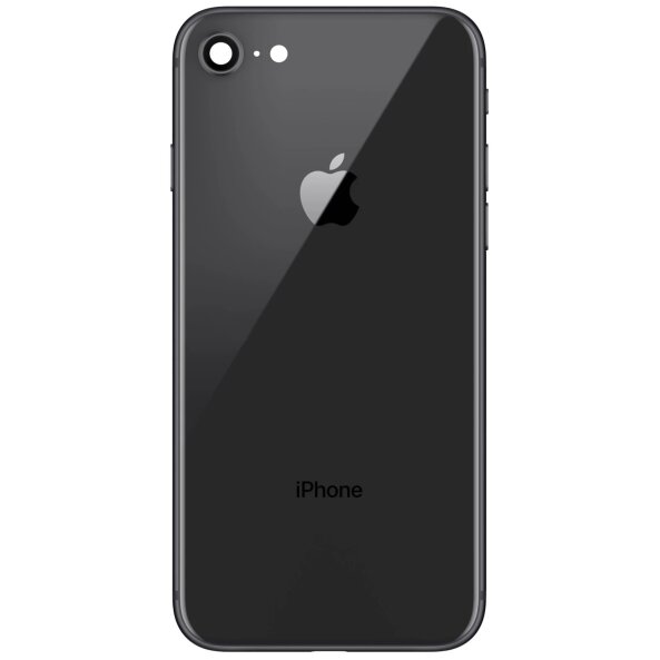 Capac Baterie Apple iPhone 8, Cu Carcasa Mijloc - Geam Camera Spate, Negru