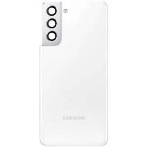 Capac Baterie Samsung Galaxy S21 5G G991, cu Geam Camera Spate, Alb, Second Hand