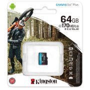 Card Memorie microSDXC Kingston Canvas Go Plus, 64Gb, Clasa 10 / UHS-1 U3 SDCG3/64GBSP 