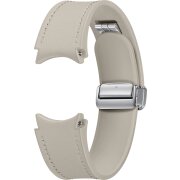 Curea Samsung D-Buckle Hybrid Eco-Leather pentru Galaxy Watch6 / Classic / Watch5 / Pro / Watch4 Series, 20mm, M/L, Normal, Bej ET-SHR94LAEGEU