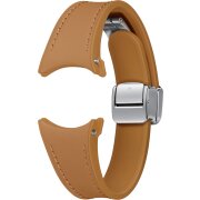 Curea Samsung D-Buckle Hybrid Eco-Leather pentru Galaxy Watch6 / Classic / Watch5 / Pro / Watch4 Series, S/M, Slim, Maro ET-SHR93SDEGEU