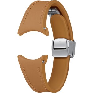 Curea Samsung D-Buckle Hybrid Eco-Leather pentru Galaxy Watch6 / Classic / Watch5 / Pro / Watch4 Series, S/M, Slim, Maro ET-SHR93SDEGEU