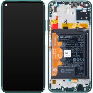 Display cu Touchscreen Huawei P40 lite, cu Rama si Acumulator, Verde, Service Pack 02353KGA