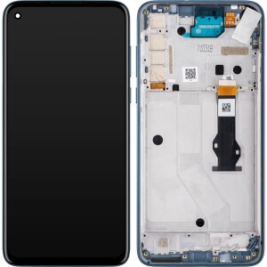 Display cu Touchscreen Motorola Moto G8 Power, cu Rama, Albastru (Capri Blue), Service Pack 5D68C16143 