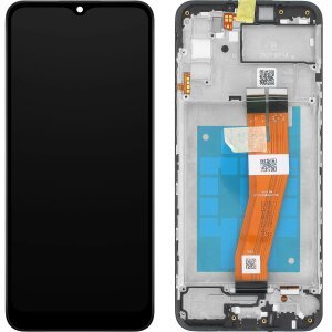 Display cu Touchscreen Samsung Galaxy A02s A025F, cu Rama, Negru, Service Pack GH81-20118A