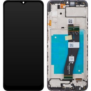 Display cu Touchscreen Samsung Galaxy A03s A037, cu Rama, Versiune G, Negru, Service Pack GH81-21233A