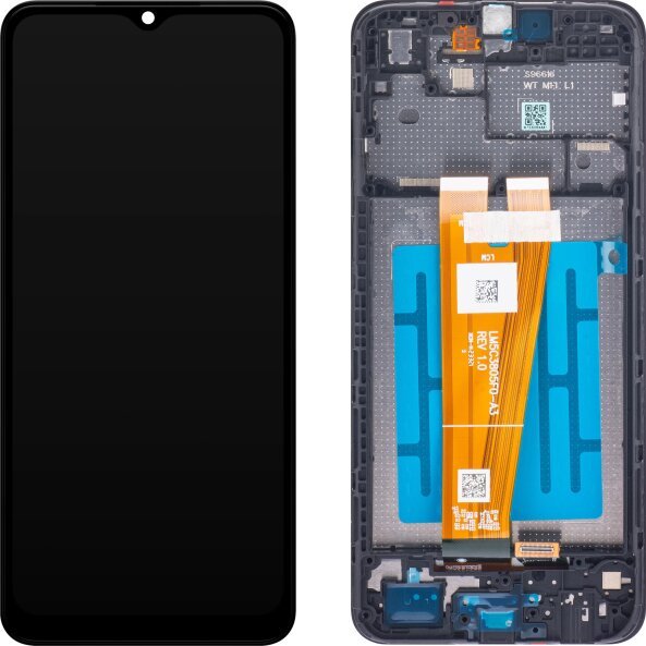 Display cu Touchscreen Samsung Galaxy A04 A045, cu Rama, Negru, Service Pack GH81-22731A 