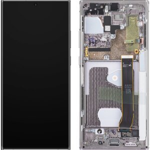 Display cu Touchscreen Samsung Galaxy Note 20 Ultra N985, Cu Rama, Alb, Service Pack GH82-23511C