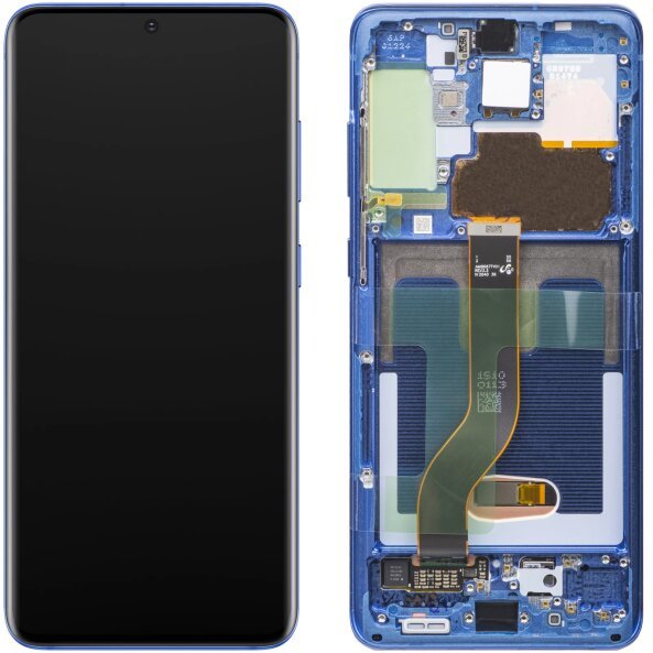 Display cu Touchscreen Samsung Galaxy S20+ 5G G986 / S20+ G985, cu Rama, Albastru (Aurora Blue), Service Pack GH82-22134H