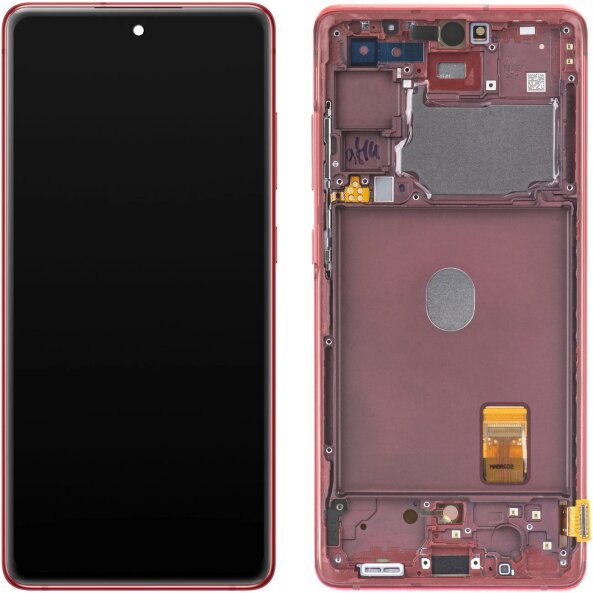 Display cu Touchscreen Samsung Galaxy S20 FE G780, cu Rama, Rosu, Service Pack GH82-24219E