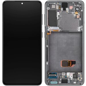 Display cu Touchscreen Samsung Galaxy S21 5G G991, cu Rama, Gri, Service Pack GH82-27256A