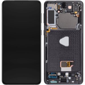 Display cu Touchscreen Samsung Galaxy S21+ 5G G996, cu Rama, Negru, Service Pack GH82-24553A