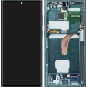 Display cu Touchscreen Samsung Galaxy S22 Ultra 5G S908, cu Rama, Verde, Service Pack GH82-27488D 