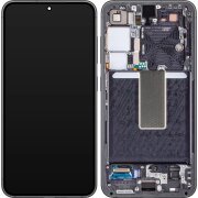 Display cu Touchscreen Samsung Galaxy S23 S911, cu Rama, Negru (Phantom Black), Service Pack GH82-30480A