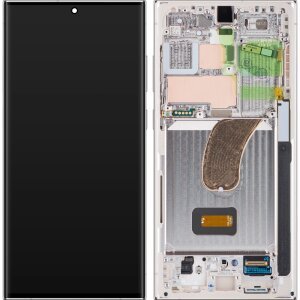 Display cu Touchscreen Samsung Galaxy S23 Ultra S918, cu Rama, Argintiu, Service Pack GH82-30466G